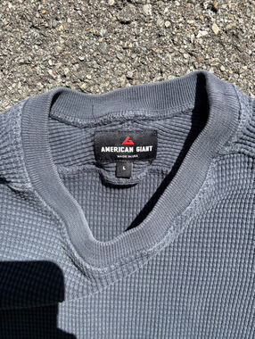 Vintage American Giant gray waffle knit long sleeve shirt